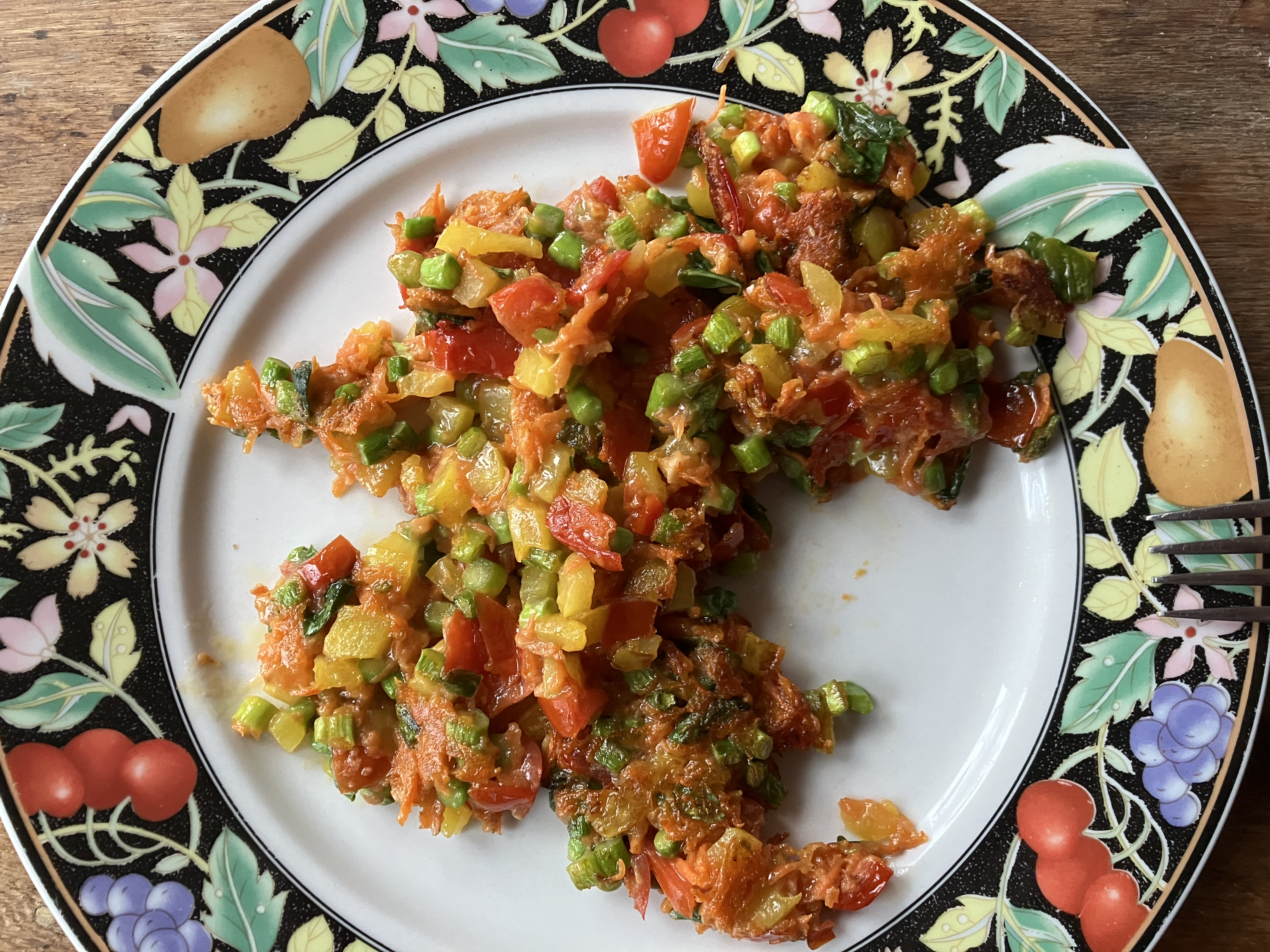 Rainbow veggie pancake