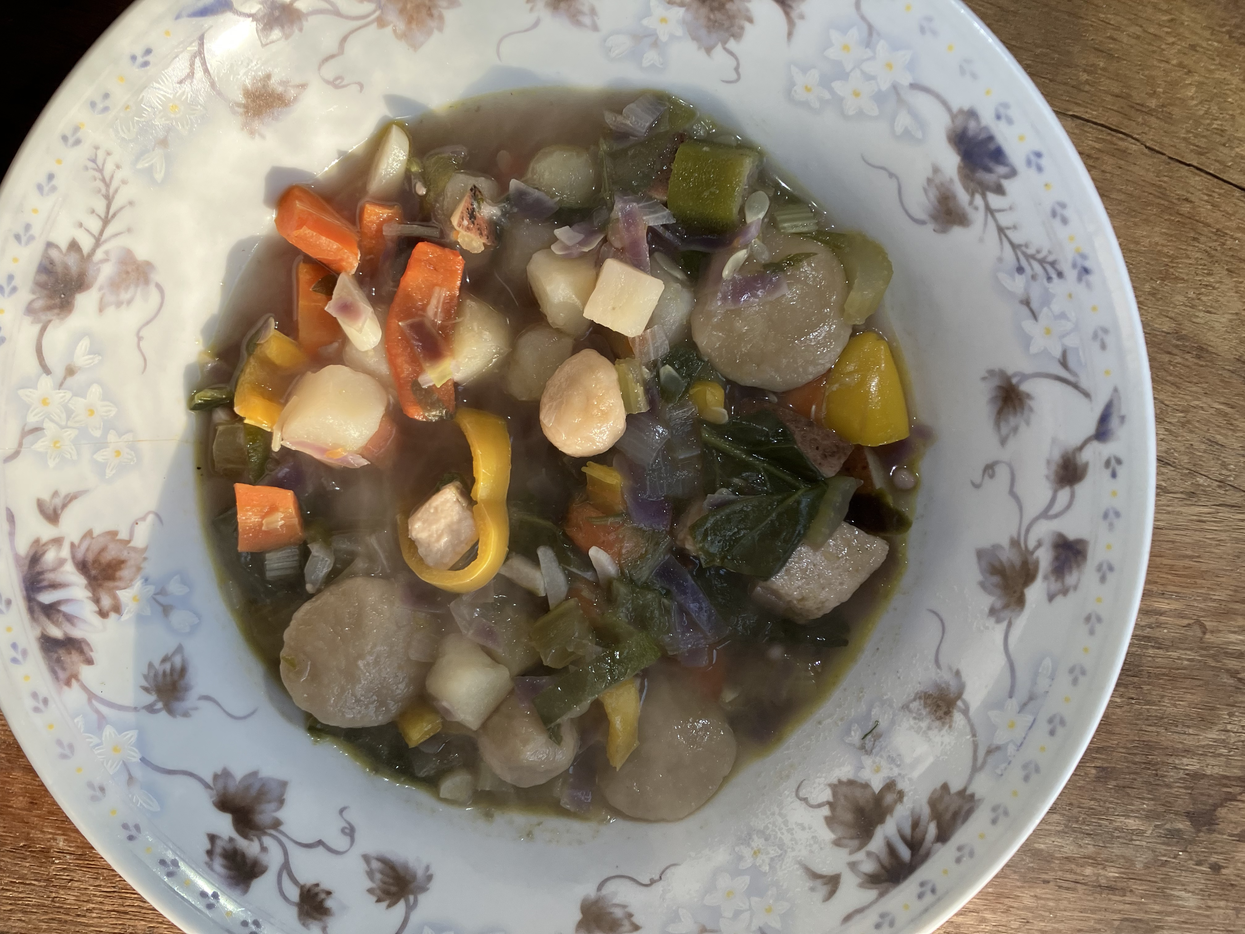 Rainbow Caribbean soup